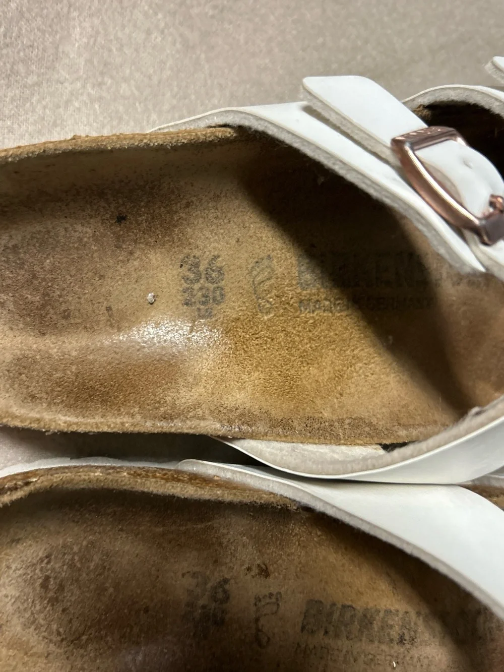 Birkenstock Mayari White Crisscross Cork Footbed Sandals size 5(36)